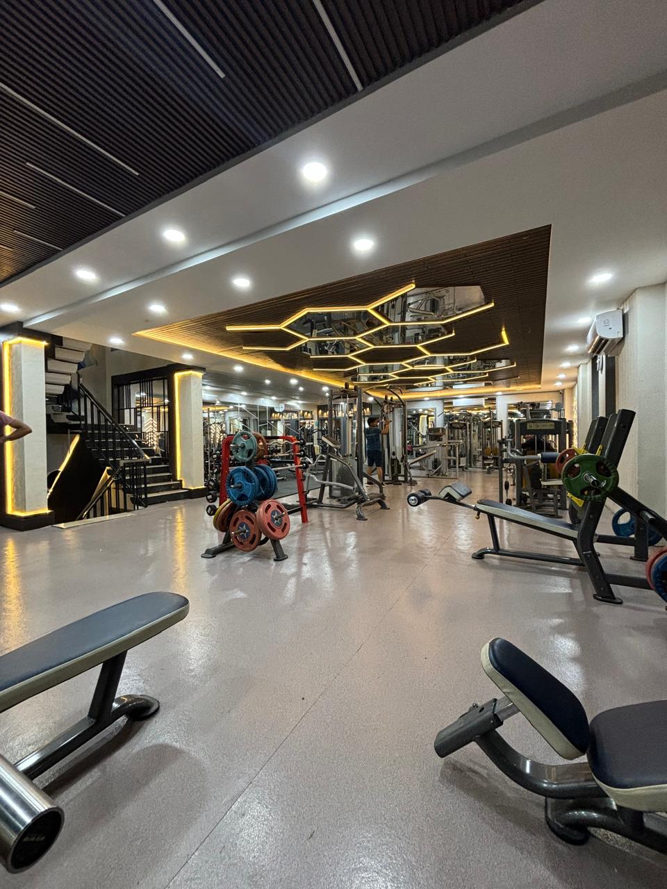 Weight Training Area - Premium dumbbells and machines